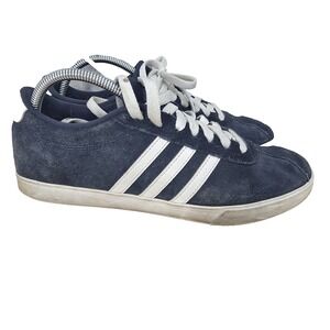Adidas Neo Courtset Tennis Shoes Women 9 Blue Suede Pickle Ball Sneakers AW4212